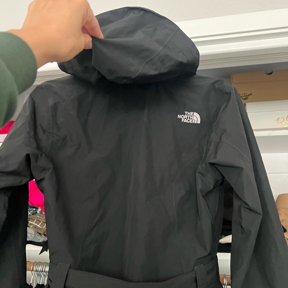 The north face k ayre hyvent belted black trench rain jacket S - Picture 11 of 16